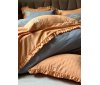 Летнее постельное белье с вышивкой и покрывалом Saheser - Fiorella Orange (Турция), евро комплект